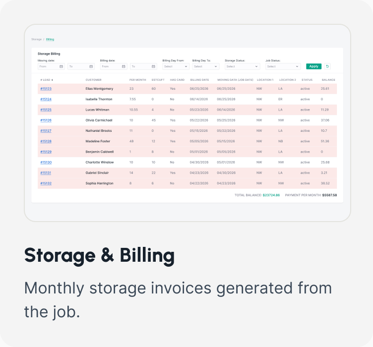 Storage and Billing