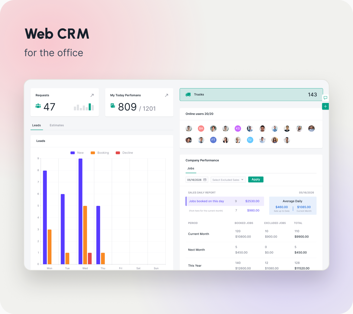 Web CRM for the office